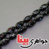 تسبیح یسر نقره کوب ۳۳ دانه ای مصری با مرصع کاری فیروزه و مرجان _کد:17335