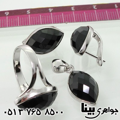 سرویس عقیق سیاه (اونیکس) با روکش طلا سفید