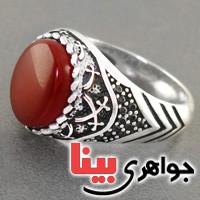 انگشتر عقیق قرمز درشت  زیبا _کد:17346