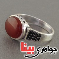 انگشتر عقیق سلیمانی خوشرنگ عالی _کد:17352