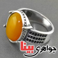 انگشتر عقیق شرف الشمس مردانه درشت _کد:17359