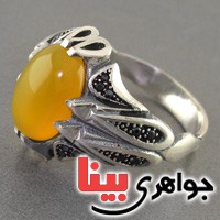 انگشتر عقیق شرف الشمس عالی مردانه _کد:17373