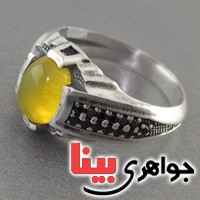 انگشتر عقیق شرف الشمس خوشرنگ عالی _کد:17382