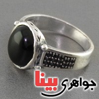 انگشتر عقیق سیاه (اونیکس) عالی _کد:17383