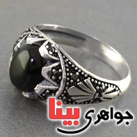 انگشتر عقیق سیاه (اونیکس) عالی _کد:17384