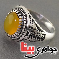 انگشتر عقیق شرف الشمس مردانه خوشرنگ _کد:17394