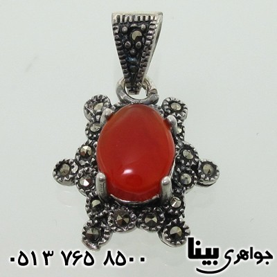 گردنبند عقیق یمنی حدیدکاری شده