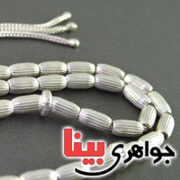 تسبیح نقره 33 دانه ای بیضی شیاردار _کد:17425