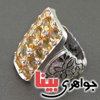انگشتر سیترین درشت مرغوب و فاخر شاهانه _کد:2578