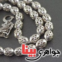 تسبیح نقره ۳۳ دانه ای شبکه کاری _کد:17429