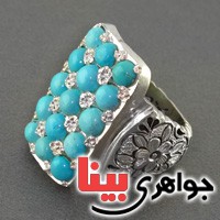 انگشتر فیروزه نیشابوری عجمی درشت و فاخر شاهانه _کد:2581