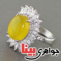 انگشتر عقیق شرف الشمس رودیوم زنانه بسیار عالی _کد:17446