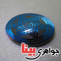 نگین انگشتر حدید صینی درشت با حکاکی ستاره سلیمان _کد:17451