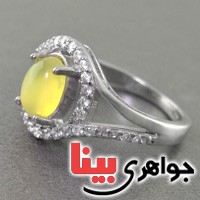 انگشتر عقیق شرف الشمس رودیوم زنانه زیبا _کد:17455