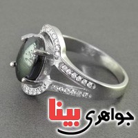 انگشتر حدید صینی رودیوم زنانه با حکاکی دعای هفت جلاله_کد:17487