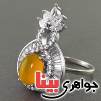 انگشتر عقیق شرف الشمس رودیوم زنانه بسیار عالی _کد:17493