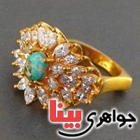 انگشتر فیروزه نیشابوری مجلسی درشت  زنانه _کد:17531
