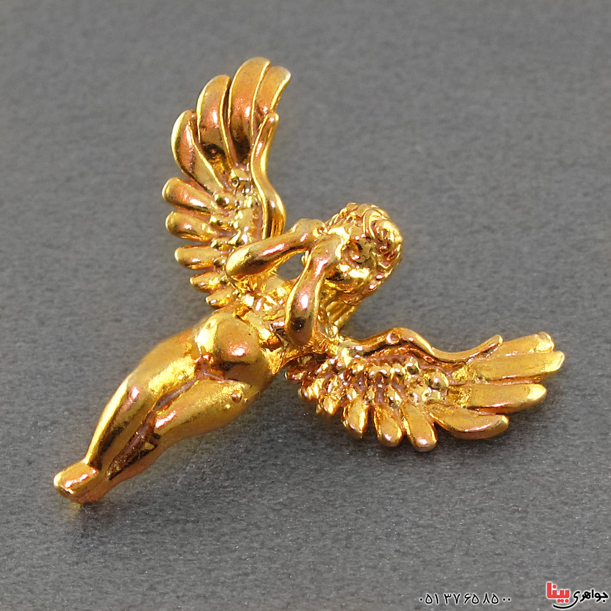 گردنبند نقره مینیاتوری طلایی طرح فرشته _کد:17538