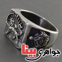 انگشتر نقره درشت شیر و خورشید مردانه انگشتر نقره درشت شیر و خورشید مردانه