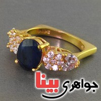 انگشتر یاقوت کبود رودیوم زنانه بسیار عالی مجلسی انگشتر یاقوت کبود رودیوم زنانه بسیار عالی مجلسی