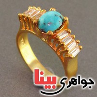 انگشتر فیروزه نیشابوری شجری زنانه مجلل _کد:17560