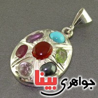 گردنبند چند جواهر  هفت نگین بسیار عالی _کد:17589