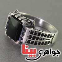 انگشتر عقیق سیاه (اونیکس) مردانه عالی _کد:17610