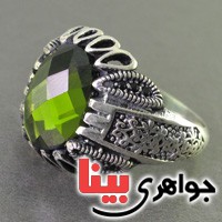 انگشتر نقره مردانه طرح زبرجد _کد:17630