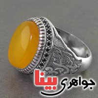 انگشتر عقیق شرف الشمس مردانه بسیار عالی _کد:17659