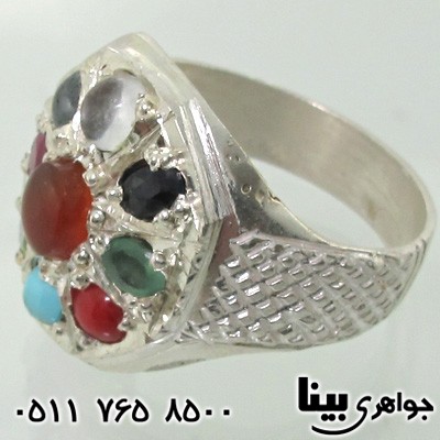 انگشتر چند جواهر مردانه 9 نگین