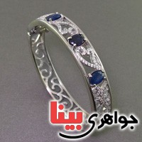 دستبند یاقوت کبود النگویی رودیوم زنانه بسیارعالی _کد:2617