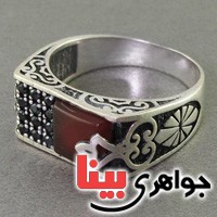 انگشتر عقیق قرمز مردانه عالی _کد:17678