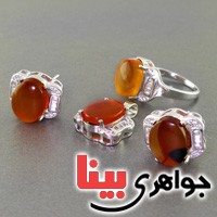 سرویس عقیق یمنی درشت رودیوم زنانه بسیارعالی _کد:2621