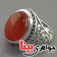 انگشتر عقیق یمنی  درشت خوش طبع مردانه بسیارعالی   _کد:17687