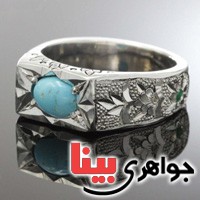 انگشتر فیروزه نیشابوری و الماس بسیار عالی فاخر _کد:2632