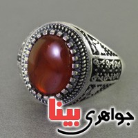 انگشتر عقیق یمنی خوش طبع مردانه _کد:17702