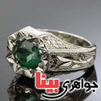 انگشتر توپاز سبز سوئیسی و الماس بسیارعالی _کد:2635