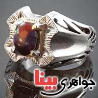 انگشتر نقره استون میکس مردانه همراه با شناسنامه بین المللی هنر دست