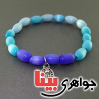 دستبند چشم گربه دو رنگ آبی  و بنفش خوشرنگ _کد:17710