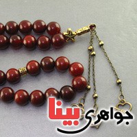 تسبیح عقیق قرمز 33 دانه ای درشت خوشرنگ دست ساز _کد:17723