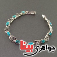 دستبند فیروزه نیشابوری مارکازیتی زنانه بسیار عالی _کد:2646