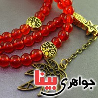 تسبیح عقیق قرمز خوشرنگ 101 دانه ای دست ساز _کد:17726
