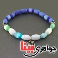 دستبند چشم گربه چند رنگ مهره ای بسیار زیبا _کد:17727