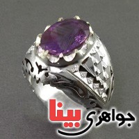 انگشتر آمتیست درشت مردانه  فاخر بسیار عالی