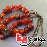 تسبیح عقیق قرمز 33 دانه ای دست ساز با تراش خاص و بسیار زیبا _کد:17733