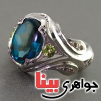انگشتر توپاز درشت مردانه تک و فاخر همراه با شناسنامه بین المللی _کد:2648