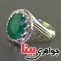 انگشتر زمرد خوشرنگ مردانه بسیار عالی _کد:2652