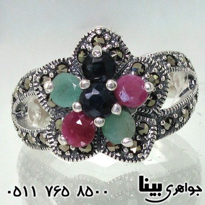 انگشتر چند جواهر گل