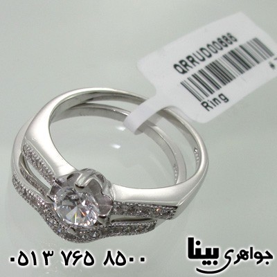 انگشتر نقره میکروسیتینگ پشت حلقه ای