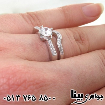 انگشتر نقره میکروسیتینگ پشت حلقه ای